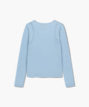 W LAYERED SHEER JERSEY LONG SLEEVE IN SKY BLUE