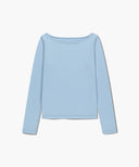 W LAYERED SHEER JERSEY LONG SLEEVE IN SKY BLUE