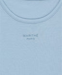 W LAYERED SHEER JERSEY LONG SLEEVE IN SKY BLUE
