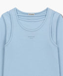 W LAYERED SHEER JERSEY LONG SLEEVE IN SKY BLUE