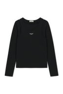 W LAYERED SHEER JERSEY LONG SLEEVE IN BLACK