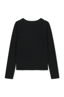 W LAYERED SHEER JERSEY LONG SLEEVE IN BLACK