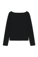 W LAYERED SHEER JERSEY LONG SLEEVE IN BLACK