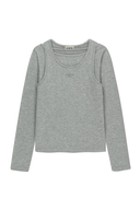 W LAYERED SHEER JERSEY LONG SLEEVE IN SKY BLUE image 6