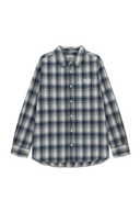 CLASSIC LOGO OMBRE CHECK SHIRT IN NAVY