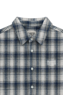 CLASSIC LOGO OMBRE CHECK SHIRT IN NAVY