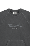 GARMENT DYED SWEATSHIRT IN CHARCOAL GREY
