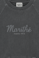 GARMENT DYED SWEATSHIRT IN CHARCOAL GREY