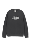 OVERSIZED EMBLEM LOGO SWEATSHIRT IN CHARCOAL GREY
