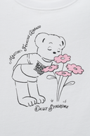 DAISY X MARITHE FLOWER BEAR TEE IN WHITE