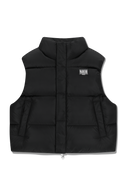W CLASSIC LOGO CROP DOWN VEST IN BLACK