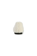 W CROSS BANDING SHEARING FLAT SHOES IN IVORY