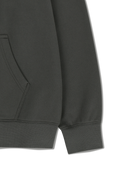 CLASSIC LOGO EMBROIDERY HOODIE (BRUSHED) IN CHARCOAL GREY