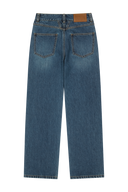 女裝修身直筒牛仔褲—深藍色