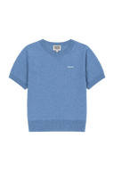 W SMALL CLASSIC LOGO ROUND NECK CARDIGAN SET UP IN BLUE