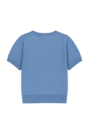 W SMALL CLASSIC LOGO ROUND NECK CARDIGAN SET UP IN BLUE