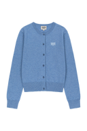 W SMALL CLASSIC LOGO ROUND NECK CARDIGAN SET UP IN BLUE