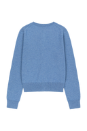 W SMALL CLASSIC LOGO ROUND NECK CARDIGAN SET UP IN BLUE