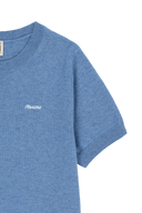 W SMALL CLASSIC LOGO ROUND NECK CARDIGAN SET UP IN BLUE
