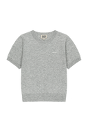 W SMALL CLASSIC LOGO ROUND NECK CARDIGAN SET UP IN MELANGE GRAY