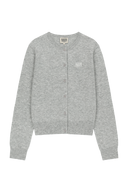 W SMALL CLASSIC LOGO ROUND NECK CARDIGAN SET UP IN MELANGE GRAY
