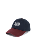 SMALL CLASSIC LOGO 6PANEL COLOR BLOCK CAP IN BURGUNDY