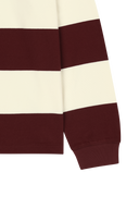 SMALL CLASSIC LOGO RUGBY COLLAR LONG SLEEVE TEE IN BURGUNDY