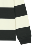 SMALL CLASSIC LOGO RUGBY COLLAR LONG SLEEVE TEE IN CHARCOAL GREY