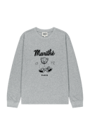 DOODLE BEAR LONG SLEEVE TEE IN HEATHER GREY