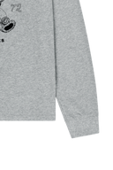 DOODLE BEAR LONG SLEEVE TEE IN HEATHER GREY