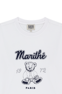 DOODLE BEAR LONG SLEEVE TEE IN WHITE