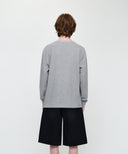 DOODLE BEAR LONG SLEEVE TEE IN HEATHER GREY