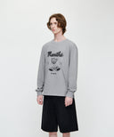 DOODLE BEAR LONG SLEEVE TEE IN HEATHER GREY