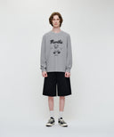 DOODLE BEAR LONG SLEEVE TEE IN HEATHER GREY
