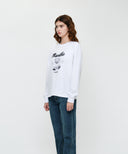 DOODLE BEAR LONG SLEEVE TEE IN WHITE