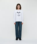 DOODLE BEAR LONG SLEEVE TEE IN WHITE
