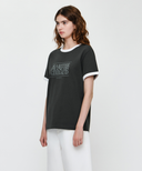 AEROCOOL CLASSIC LOGO RINGER TEE IN CHARCOAL GREY