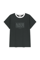 AEROCOOL CLASSIC LOGO RINGER TEE IN CHARCOAL GREY