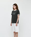 AEROCOOL CLASSIC LOGO RINGER TEE IN CHARCOAL GREY