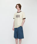 AEROCOOL CLASSIC LOGO RINGER TEE IN CREAM