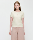 W CLASSIC LOGO RINGER TEE IN IVORY