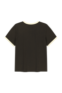 W CLASSIC LOGO RINGER TEE IN DARK BROWN
