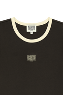 W CLASSIC LOGO RINGER TEE IN DARK BROWN