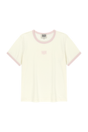 W CLASSIC LOGO RINGER TEE IN IVORY
