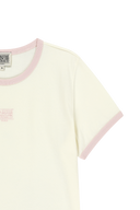 W CLASSIC LOGO RINGER TEE IN IVORY