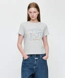 W SWAN GRAPHIC TEE IN LIGHT HEATHER GREY