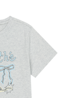 W SWAN GRAPHIC TEE IN LIGHT HEATHER GREY