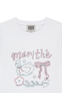 W SWAN GRAPHIC TEE IN WHITE