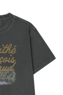 VINTAGE DRAWING ARDECHE OVERSIZED TEE IN CHARCOAL GREY