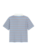 W STRIPE COLLAR TEE IN LIGHT BLUE